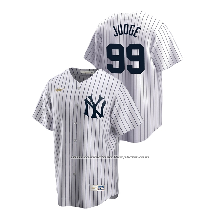 Camiseta Beisbol Hombre New York Yankees Aaron Judge Cooperstown Collection Primera Blanco